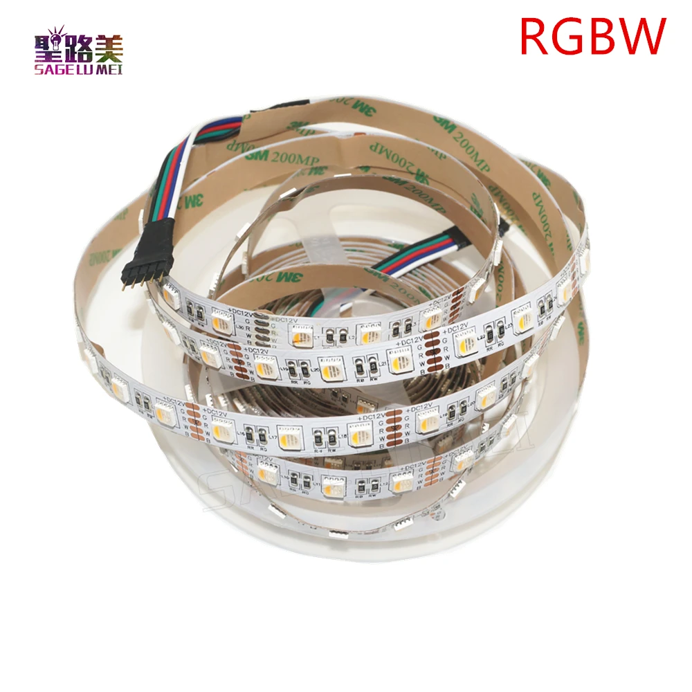 5 м 4 цвета в 1 светодиодный чип DC12V SMD 5050 гибкий свет RGB + белый/теплый белый 60
