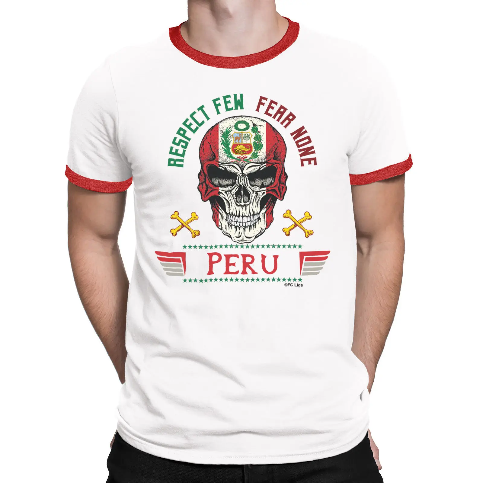 2019 Summer New Men'S Fashion Brands Short Sleeve Novetly Printed T-Shirt Peru Mens Respect Footballer Slim Fit | Мужская одежда