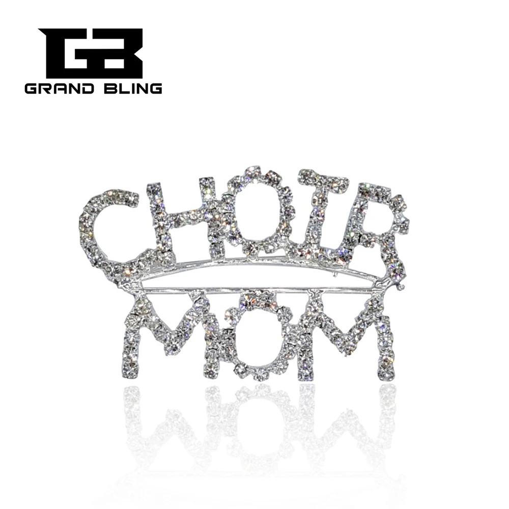 

Unique Mother Gift Blingbling Crystal Brooch Jewelry "CHOIR MOM" Word Pin
