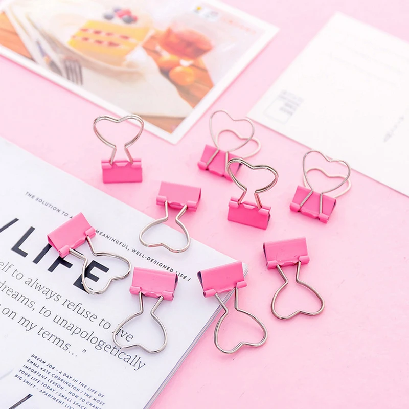 5 шт./лот розовый любовь студенческие зажимы файл клип Организатор papelaria kawaii