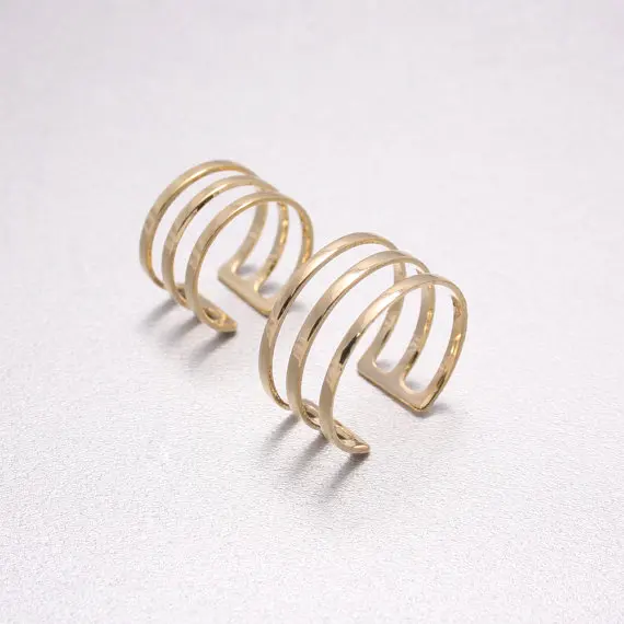 Smjel новый простой Бохо геометрические три кольцо с линиями костяшки круг круглые