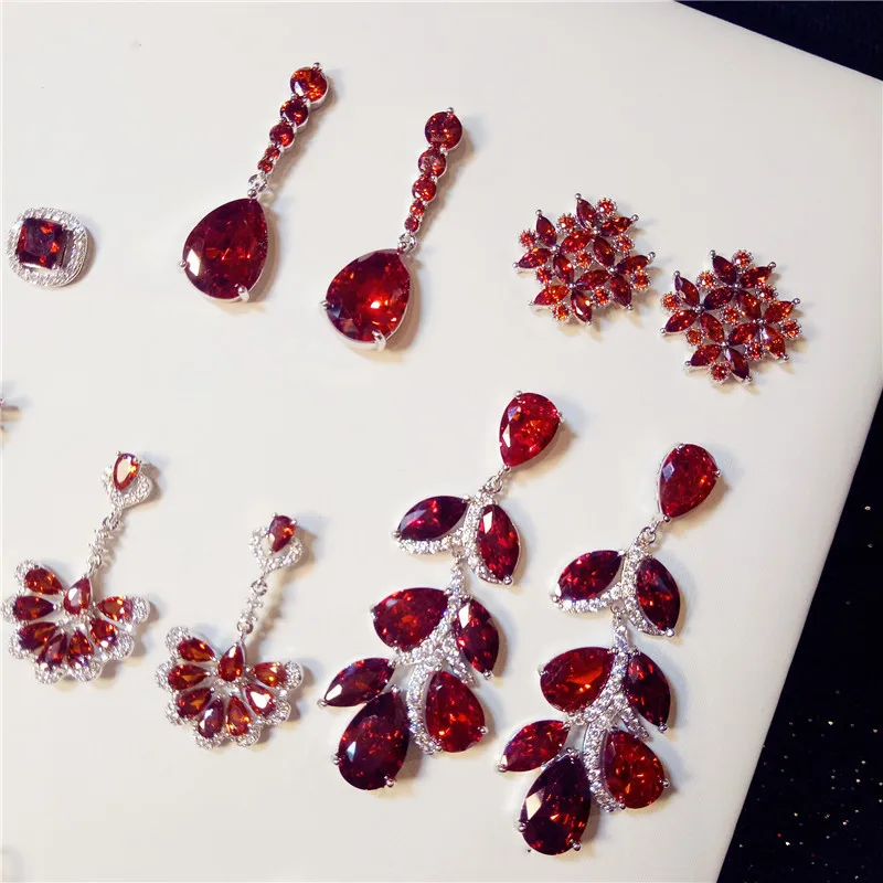 Женские крупные серьги Pigeon Blood Ruby подвески с кристаллами Hyperbole ювелирные изделия