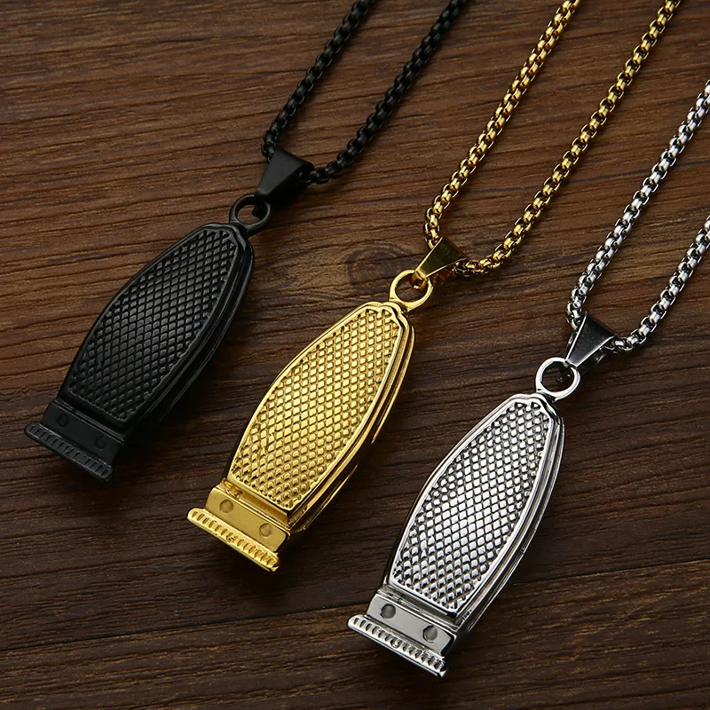 Valily Jewelry Mens Necklace Shaver Pendant Solid Razor for Men Stainless Steel Unique Design in Shaving Beard |