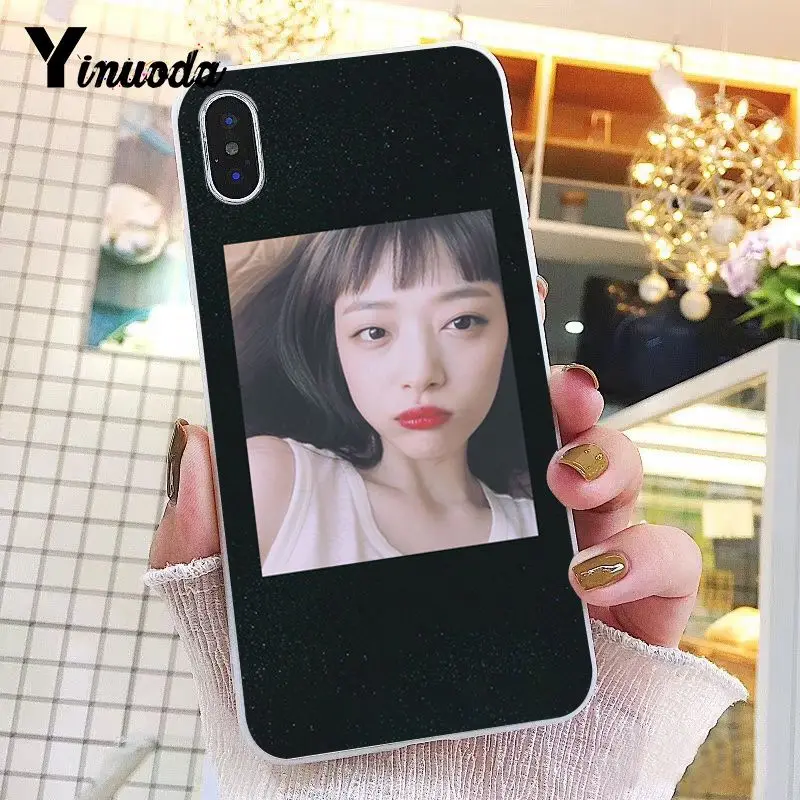 Yinuoda корейский женский Звездный Sulli DIY окрашенный чехол для телефона iPhone 8 7 6 6S Plus X