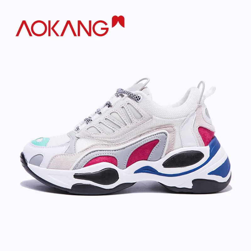 Женская Повседневная обувь AOKANG Tenis Feminino на толстой подошве платформе со