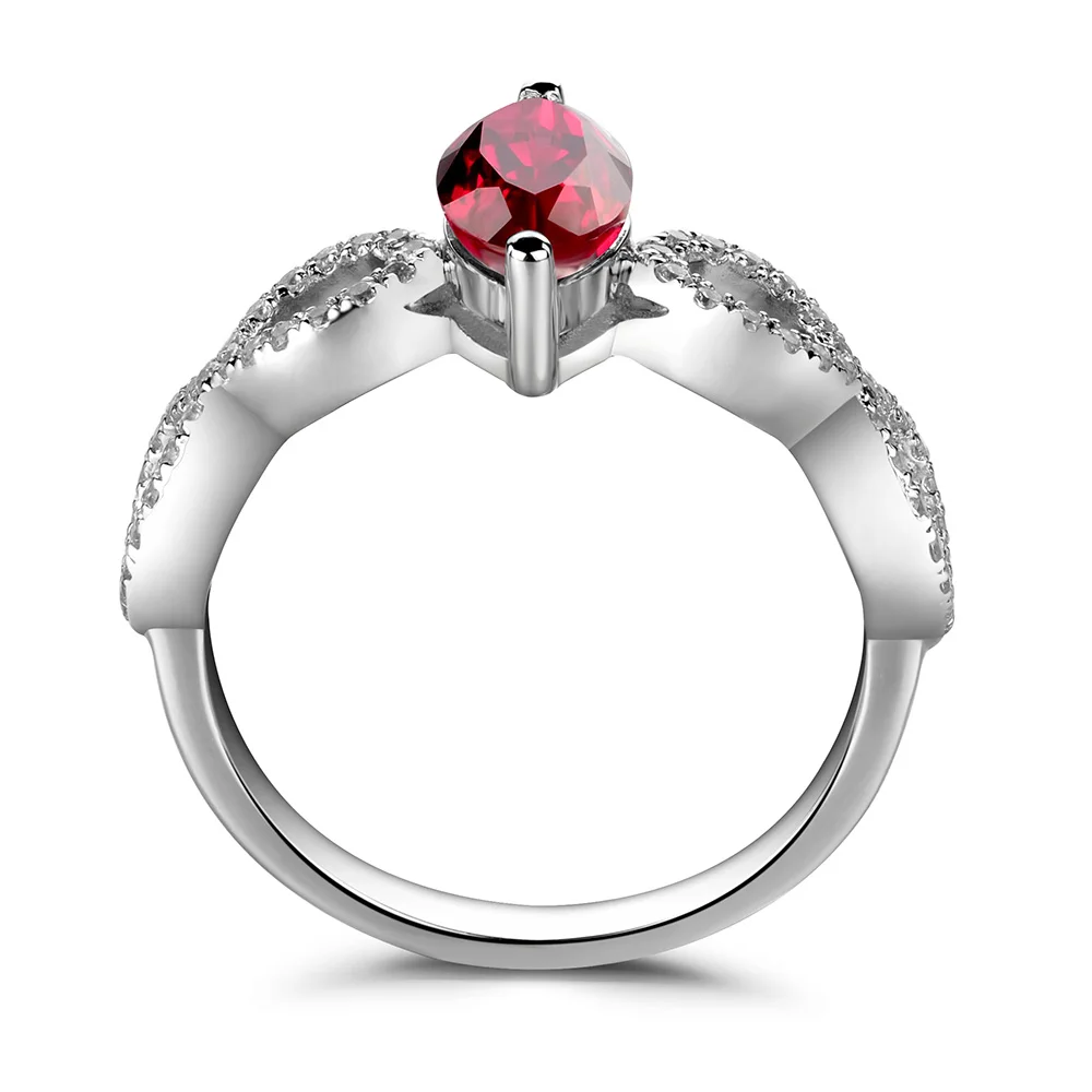 Женское кольцо из серебра 925 пробы с красным камнем|gemstone rings silver|fine jewelry925 sterling gemstone