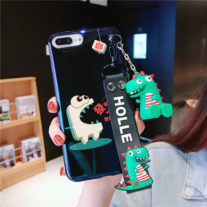 Для iphone XS Max с мультипликационным принтом с Винни-пухом для чехол для телефона, милый чехол с изображением чудовищ для iphone X XS XR 6 7 8 плюс Чехол+ игрушка помпоном+ ремень