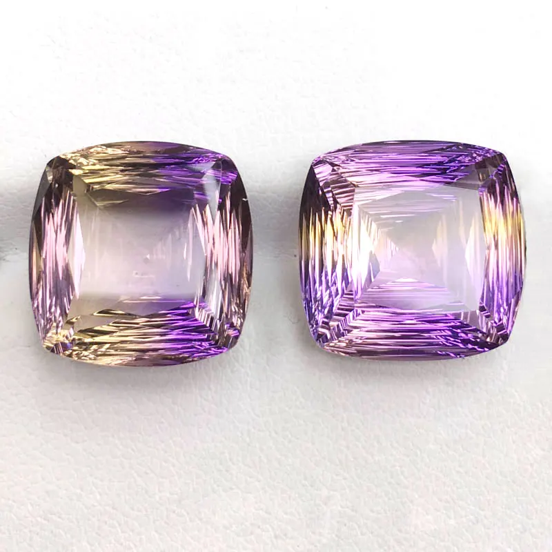 CSJ реальные Природный Аметрин свободные драгоценные камни яркие вогнутые Honeycom