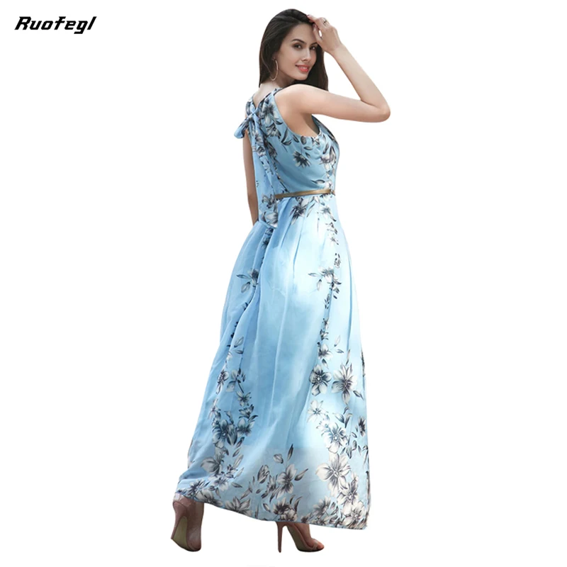 Ruofegl beach шифон boho dress 2017 sexy strand jurkjes макси летние платья женщин vestidos elbise tunique femme zanzea |
