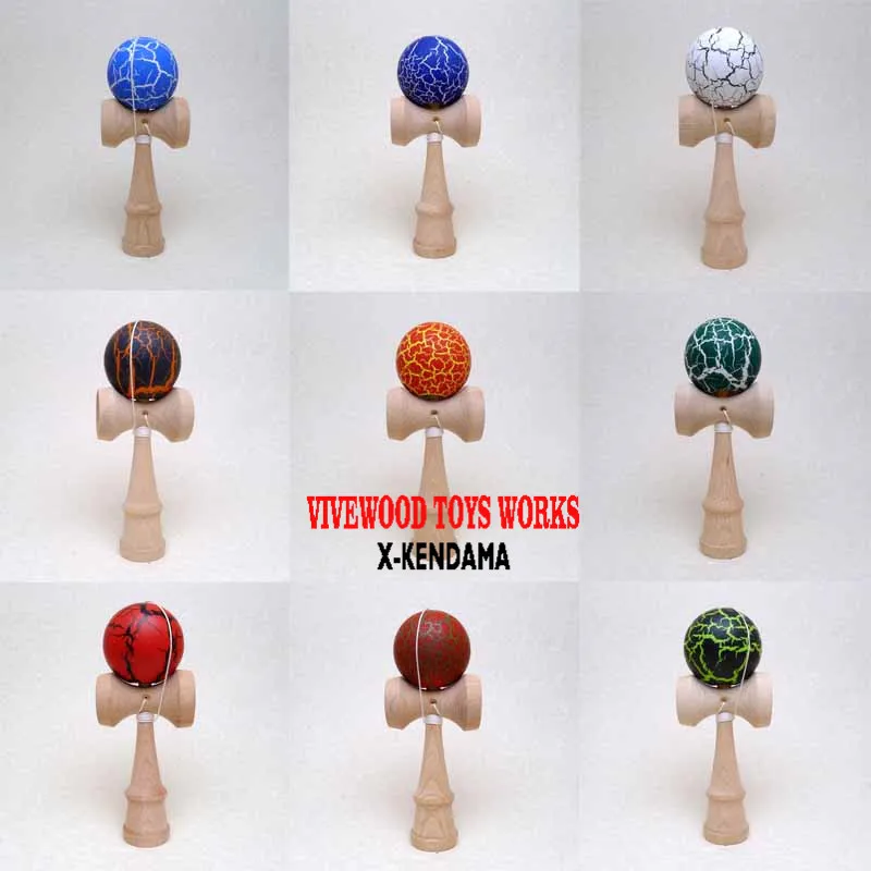 Дешевый бук Kendama для детей, изготовлен из натурального бука, кракле Kendama, металлические заклепки Ken с трещины краски Tama, жонглирование мяч