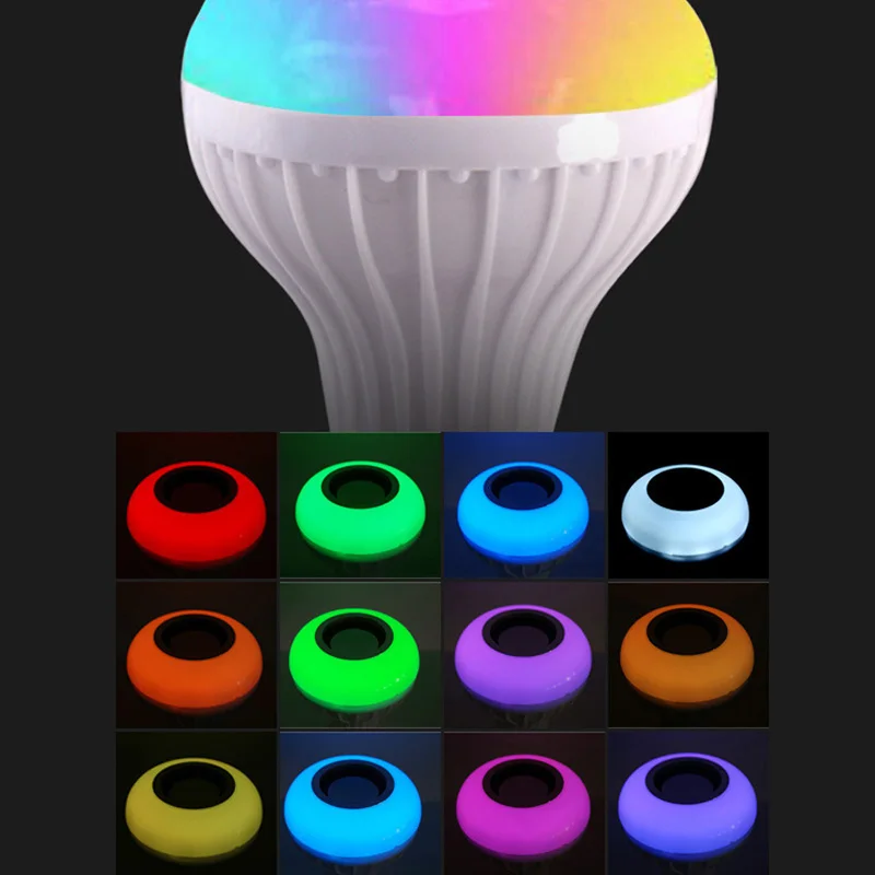 GBKOF E27 Беспроводной Bluetooth Динамик + 12 Вт RGB лампа светодиодный светильник 110 В 220