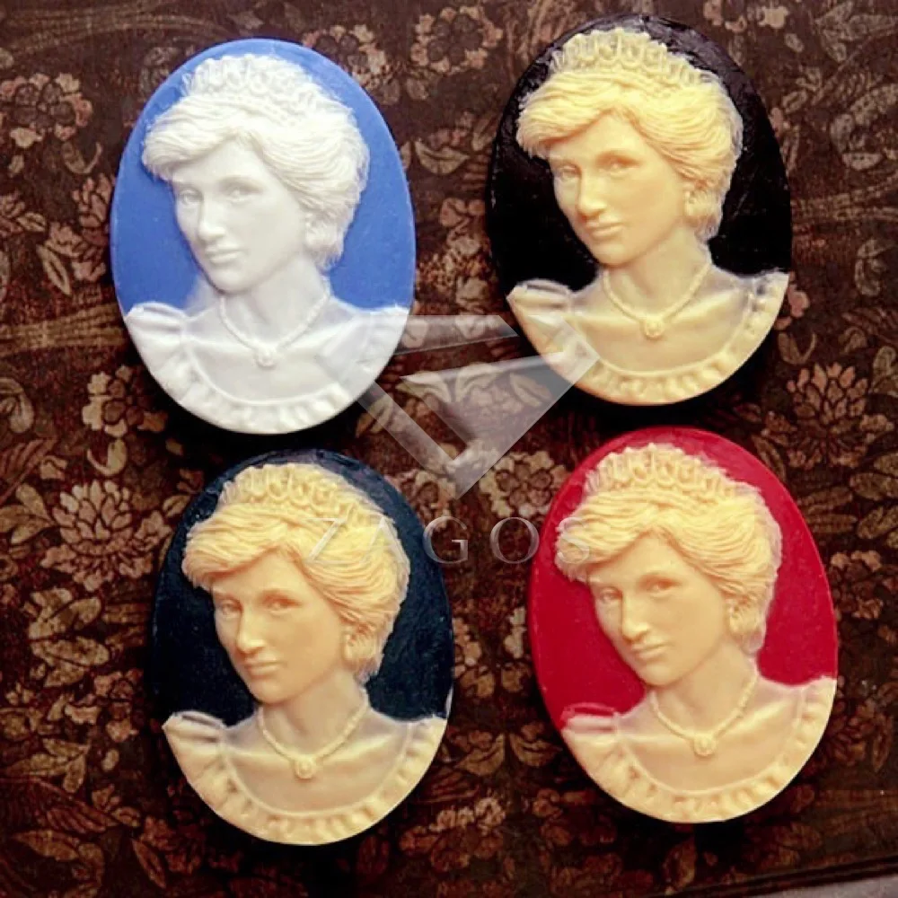 2/4 шт. полимер Винтажный стиль овальная леди с плоской задней частью камео