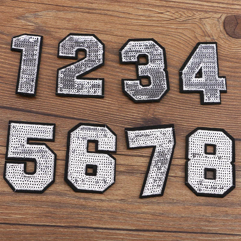 1 шт. новые блестки с арабскими цифрами пришитые/железные вышитые значки одежда