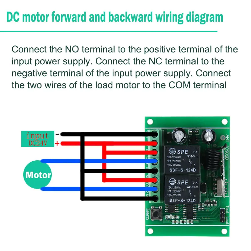 KTNNKG DC 24V 2 CH 433 MHz Wireless Remote Switch Receiver DIY Relay Module Controller and 1/2/4 Pcs 433MHz RF Controls | Электроника