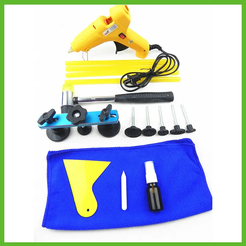 barato Ferramentas Kit De Reparo Do Carro Puxando Ponte SAT0372 Dent Removedor Conjunto De Ferramentas De Mão Para Pintura Ferramentas Do Kit De Reparação Dent Ferramenta Hot Pistola De Cola