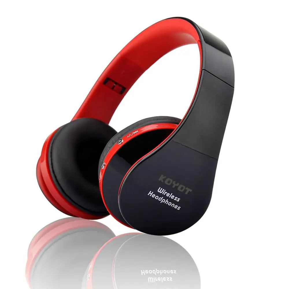 red without box KOOYUTA Bluetooth гарнитура Беспроводные наушники стерео складные спортивные музыкальные наушники с микрофоном гарнитура для iPhone samsung смартфон - Цвет: red without box