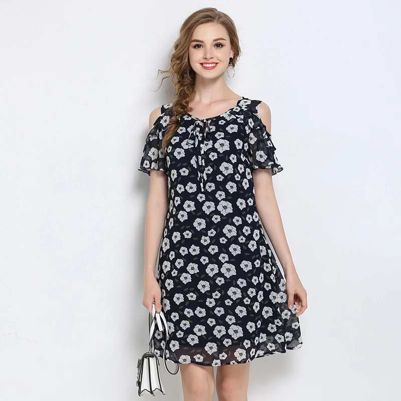 Women Vintage Summer Dress 2018 Short Sleeve Floral Print Casual with Belt Beach party work vintage | Женская одежда