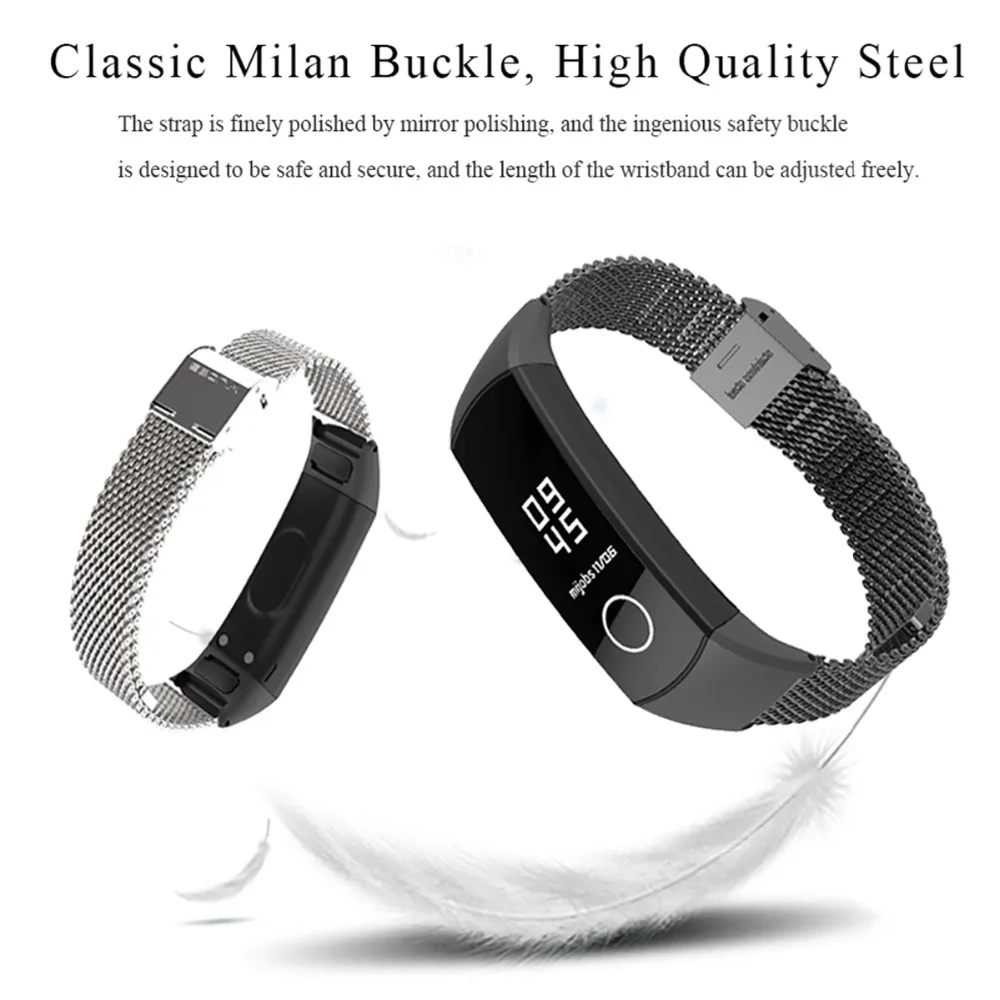 LEMDIOE Смарт аксессуары для huawei Honor Band 4 ремешок анти-потеря Замена Миланская сталь
