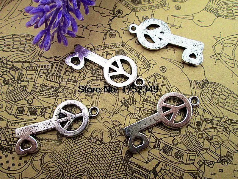 

12 шт.-подвески для ключей, античный тибетский серебряный тяжелый мир ключ с подвеской в виде сердца 32x14 мм
