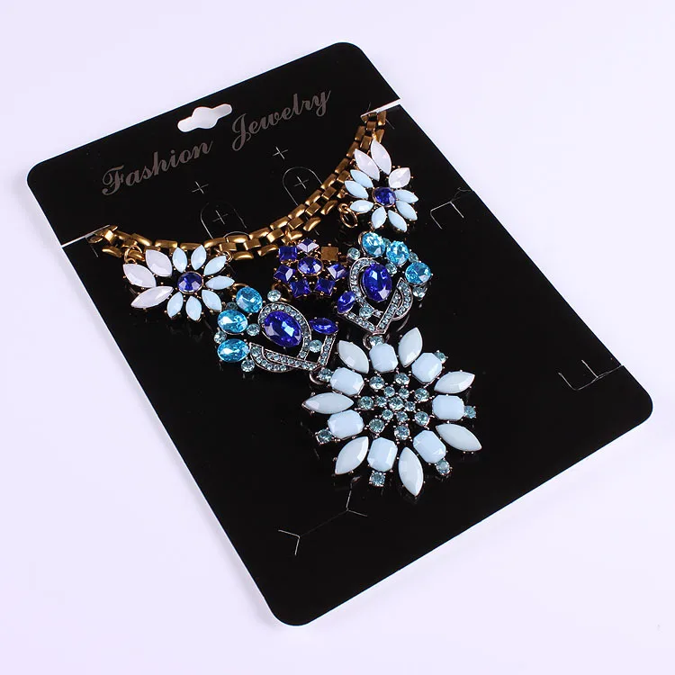 

100pcs Kraft Fashion Jewelry Big Card Necklace& Earring 14x19cm Black Paper Hang Tag Jewelry Displays Cards