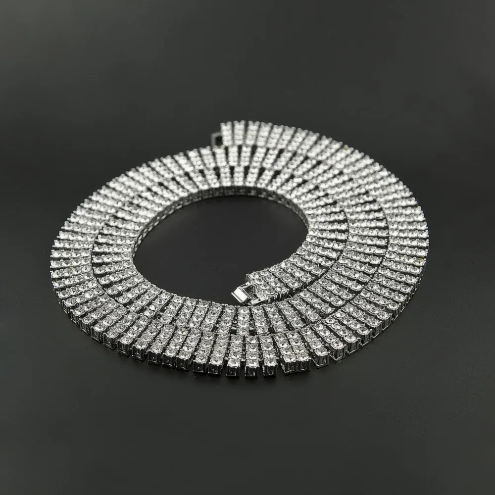 ARMNVNV New Arrival Gold Silver Black Colors 4 ROWS Iced Out Lab Rhinestones Tennis Hip Hop Necklace High Quality For Men | Украшения и