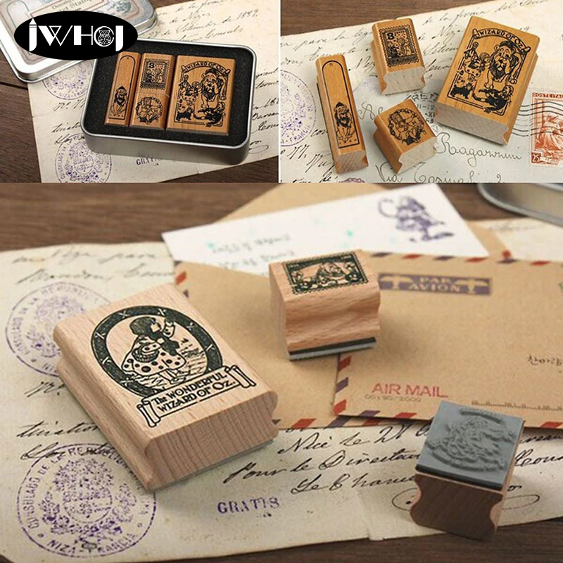 4 шт./компл. Alice doris Ретро жестяная коробка Деревянный штамп diy Ручная работа альбом