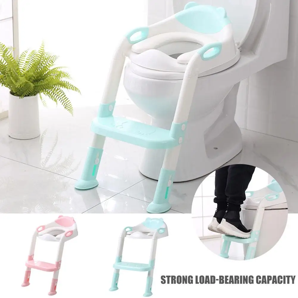 

Children's Toilet Baby Folding Potty Training Seat with Solid Anti - Slip Step Ladder Potty Training Toilet Seat with Ladder Tod
