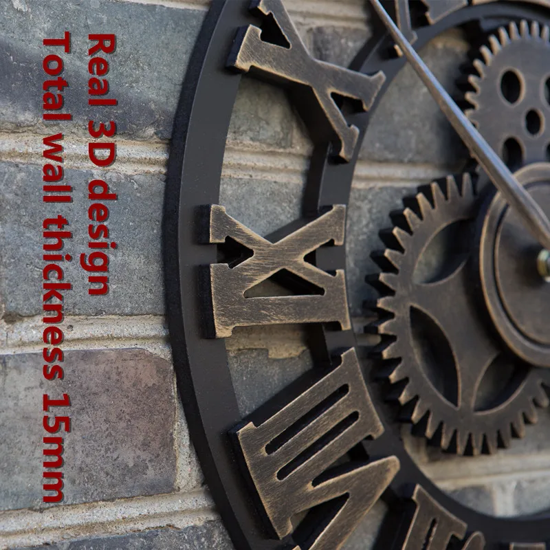 3D креативные большие ретро-часы ручной работы деревенские декоративные