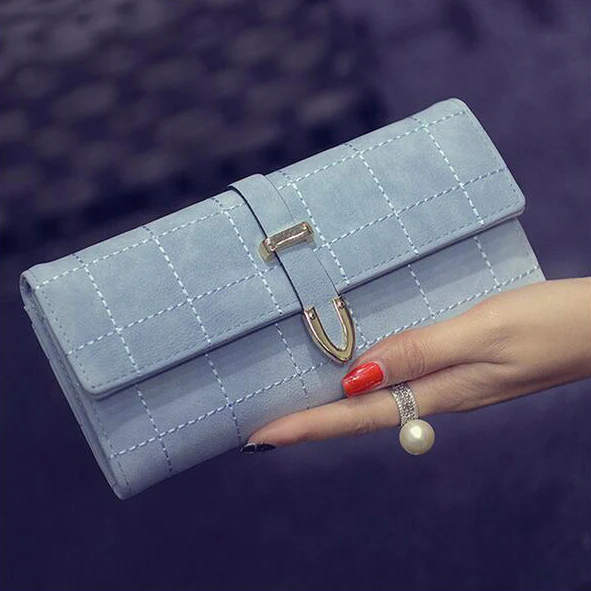 Модные длинные женские кошельки Carteras Mujer корейский стиль с застежкой элегантные