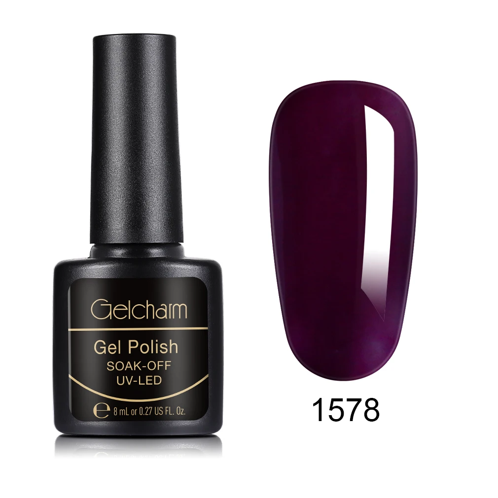 1578 8ml Pure Color Nail Polish Soak Off Semi Perment UV LED Glue Nail Polish Lucky Lacquer Top Base Primer Hybrid Stamping Paint - Цвет: 1578
