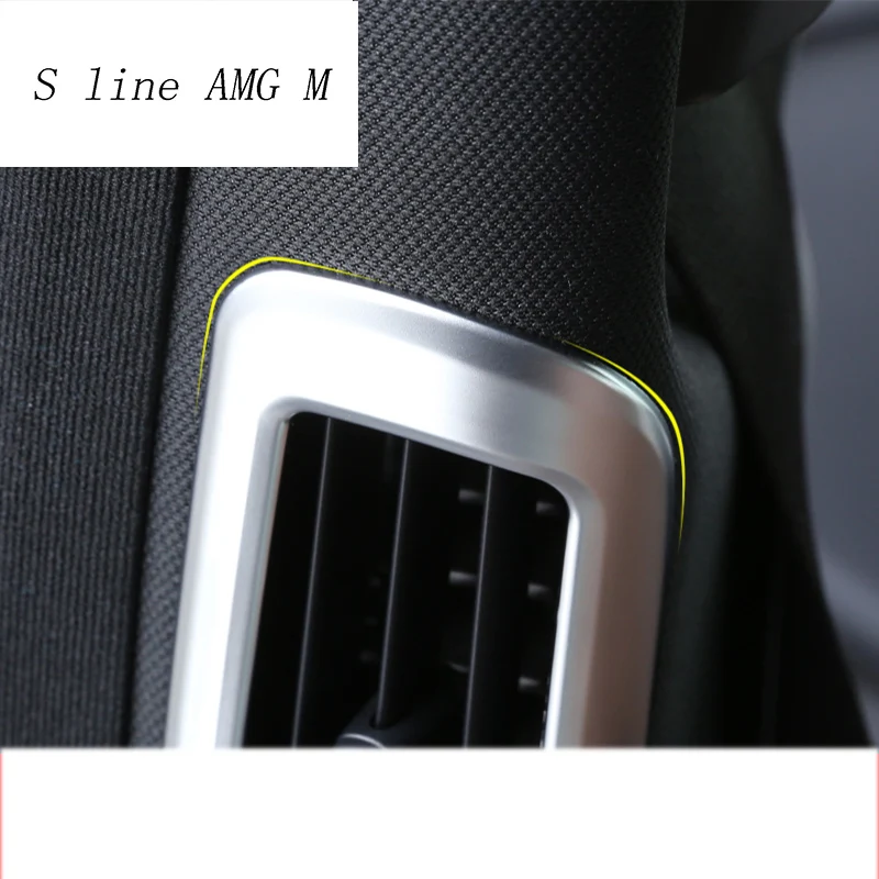 Car Styling B pillar air conditioning AC Outlet sequins frame cover sticker for Mercedes Benz S Class W222 S300 S320