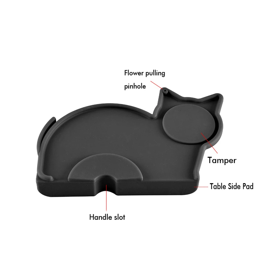 

Cartoon Cat Silicone Coffee Tamper Holder Powder Pad Antiskid Coffee Tamper Mat Espresso Coffee Machine Table Side Pad