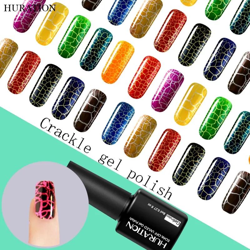 Huration трещина Гель Цвет Мода УФ светодиодная лампа Lucky Nail Art Vernis Полупостоянный