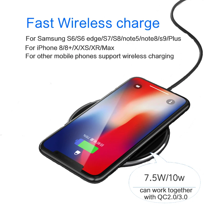 LINGCHEN 10 Вт Qi Беспроводное зарядное устройство для samsung Galaxy S8 S9 быстрая