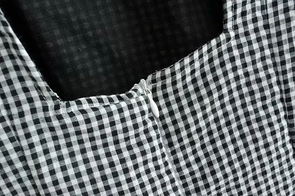 Bazaleas винтажное женское платье шикарное шотландское зеленое мини-платье vestidos тонкое летнее платье на бретелях модные Базовые платья Прямая