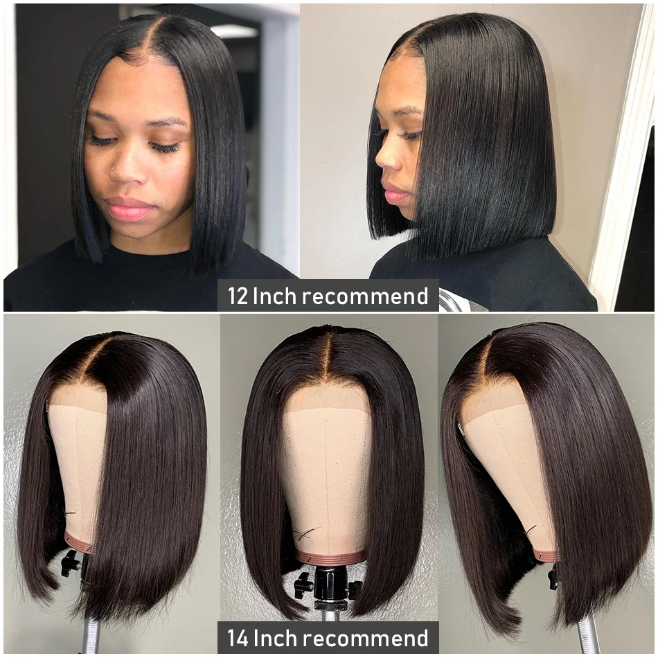 Парик для лица в покерном стиле с коротким Бобом прямой кружевной передний парик