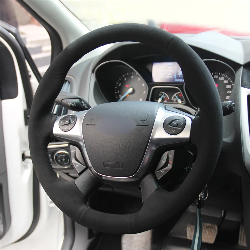 MEWANT синтетический замшевый удобный чехол рулевого колеса автомобиля для Ford Focus 3 2012- KUGA Escape 2013- C-MAX 2011