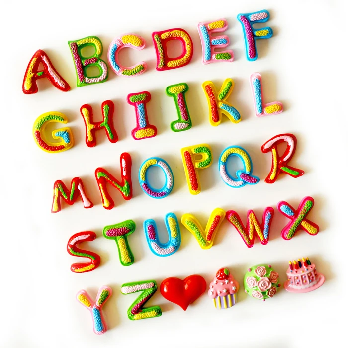 Красочные английские буквы смолы магнит на холодильник украшение магнитные