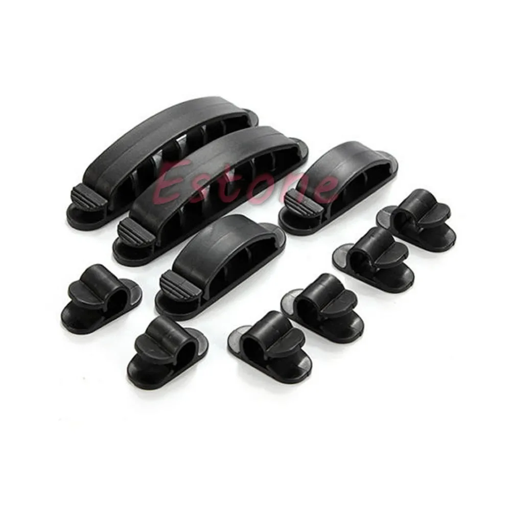 10 шт. Кабельный Шнур провод Органайзер пластиковые зажимы фиксаторы держатель с