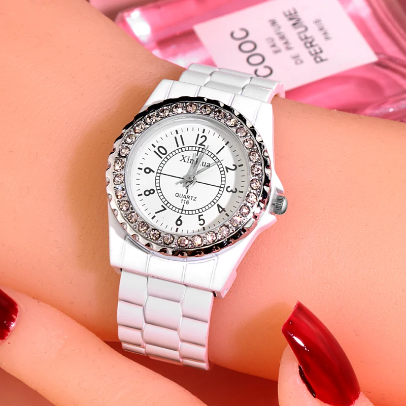Женские кварцевые часы с кристаллами роскошные Брендовые Часы XINHUA женские