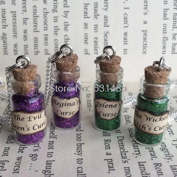 12 шт./лот ожерелье с бутылкой плохой ведьмы из фильма злой Королева вдохновленное