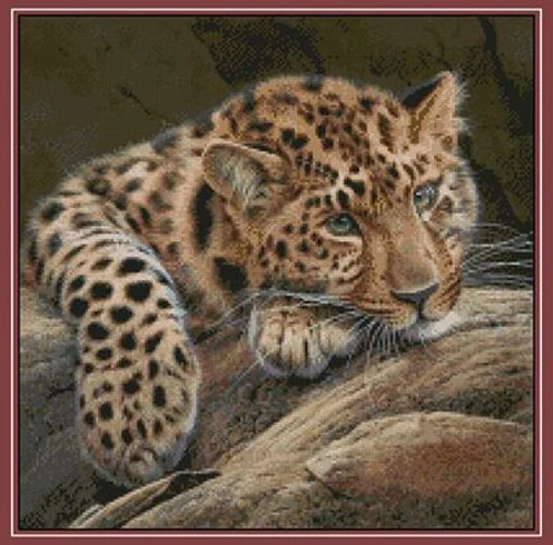 

Набор для вышивки крестиком, 11CT, 14CT, 16CT, 18CT, leopard