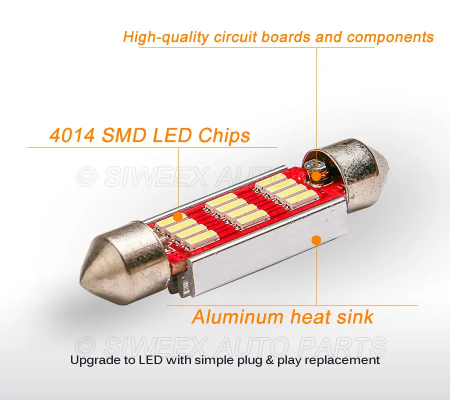 31 мм 36 мм/39 мм/41 мм светодиодный 12 4014 SMD купольный фестон лампы 12V настольная карта лампы номерного знака автомобиля светильник лампы белого цвета