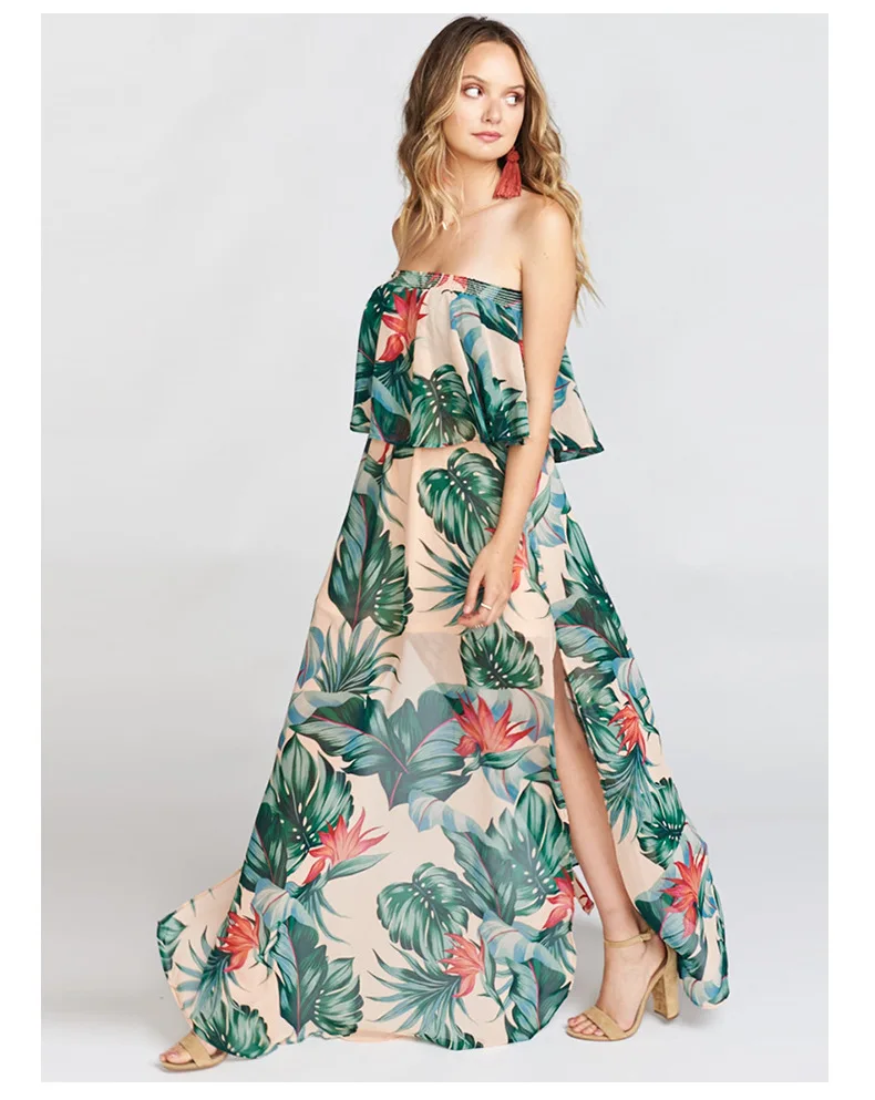 2020 европейско американское праздничное пляжное платье с принтом тропического