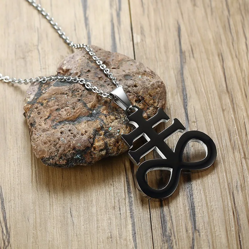 Сера Левиафан Крест сернистый кулон ожерелье для мужчин нержавеющая сталь