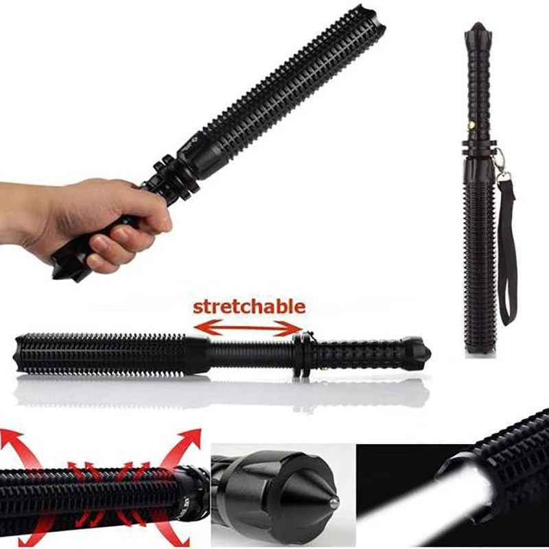 Powerful 8000LM Q5 LED Spiked Mace Baseball Bat Long Flashlight AAA 18650 battery Security Torch Lamp 3 Mode | Освещение