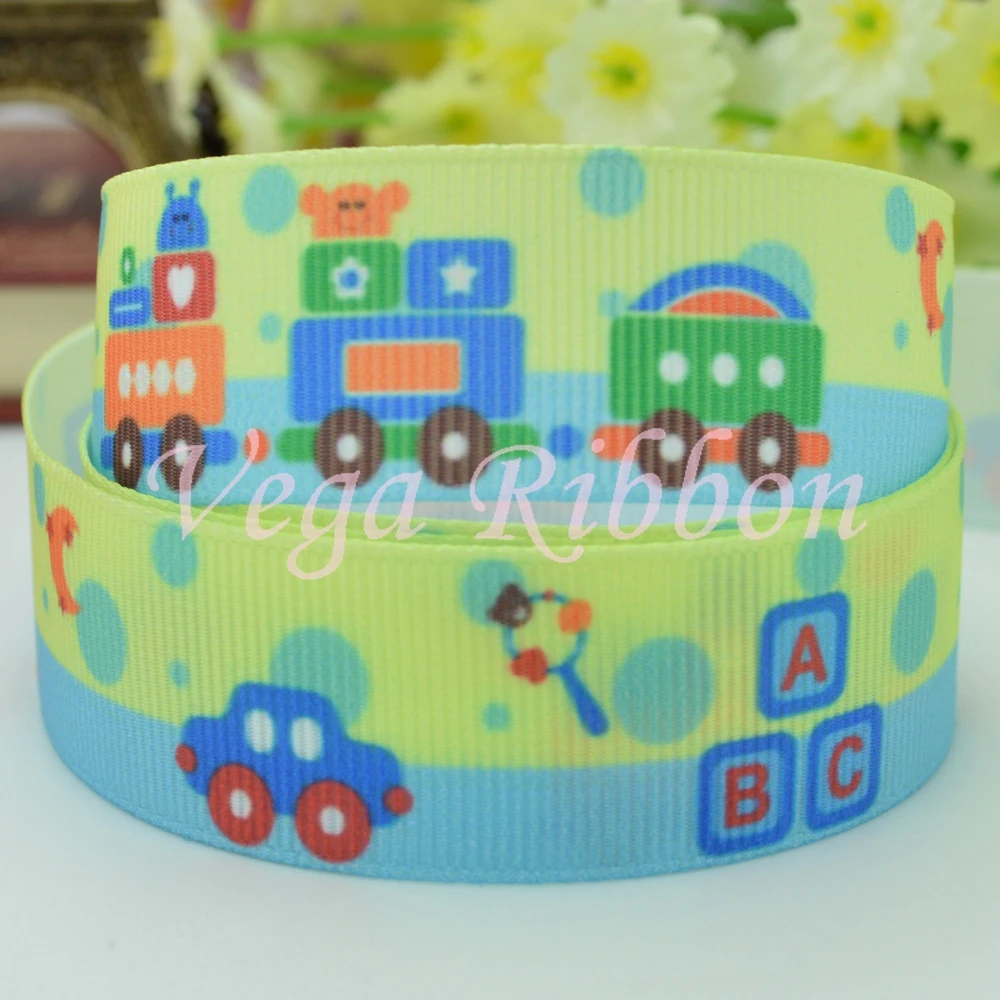 DUWES 7/8 &quot22 мм 2 5 10 20 50 ярдов машина самолет грузовик напечатанный grosgrain ленты волос