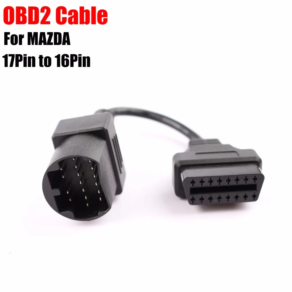(20 шт./лот) для Mazd a 17PIN до 16PIN OBD2 OBDII кабельный разъем Ma zda 17 Pin to 16 OBD 2 II Удлинительный