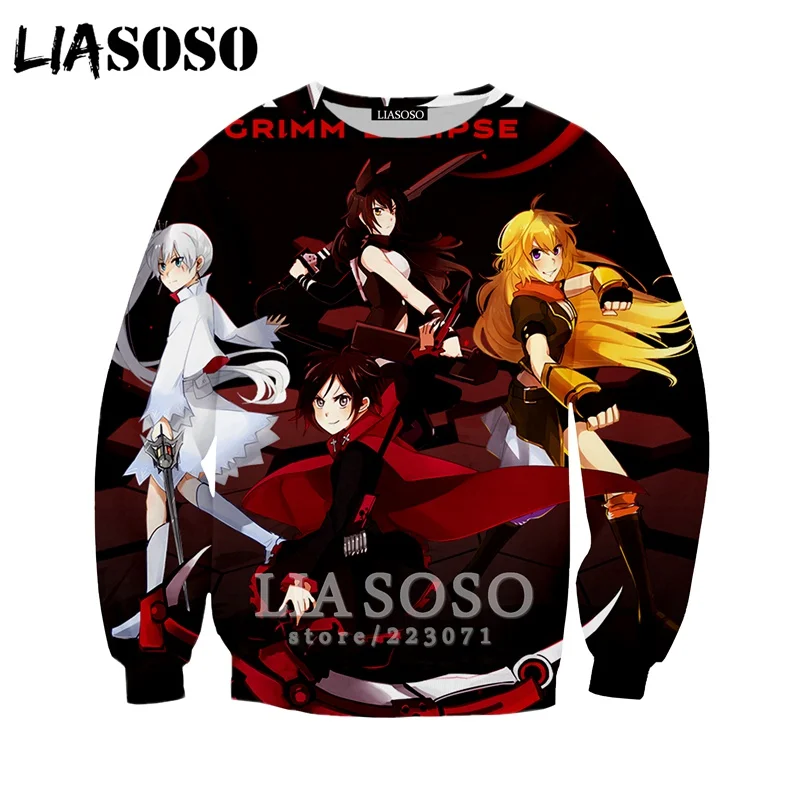 6 LIASOSO Осень Новые мужские и женские модные толстовки 3D принт Аниме RWBY Толстовка длинный рукав хип хоп Harajuku пуловер B012-19 - Цвет: 6
