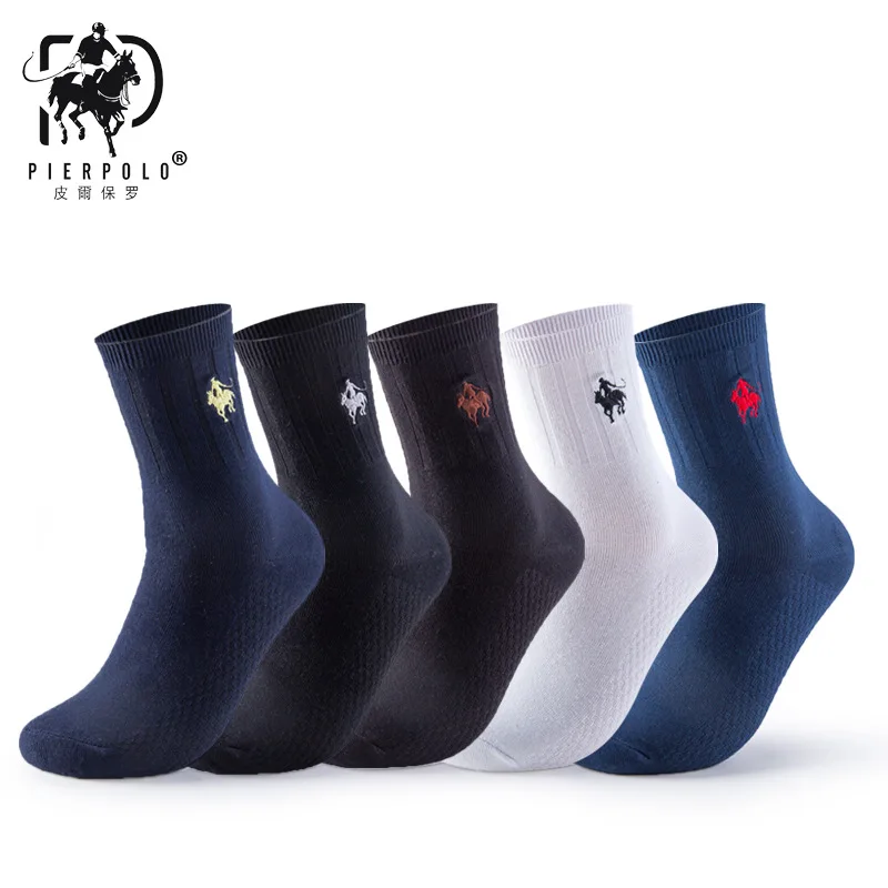 Multi Color Лидер продаж Для мужчин, в тонкую полоску, носки, Повседневное носки к деловому костюму Pier Polo бренд, яркие носки для малышей, высокое Качественный хлопок Мужские носки, партия из 5 пар - Цвет: Multi Color